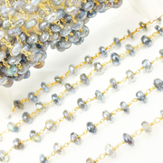 Coated Labradorite Gold Plated Wire Chain